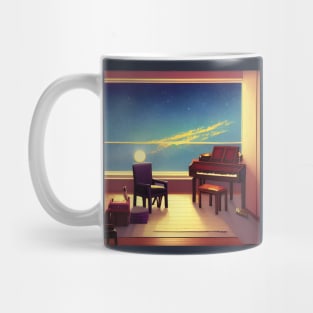 Classic Piano Under the Bright Sky Pianist Life in the Galaxy Space Mug